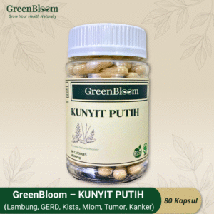 GreenBloom Kunyit Putih - GERD, Kista, Miom, Tumor ,Kanker, Sembelit, Peradangan | Obat Jamu Kapsul